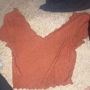 Off the shoulder fall shirt